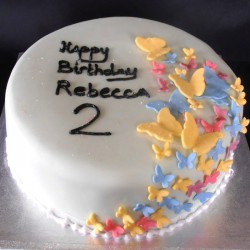 Colorful Butterfly Fondant Cake	