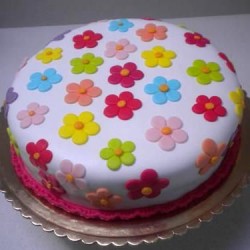 Floral Designer Fondant Cake	