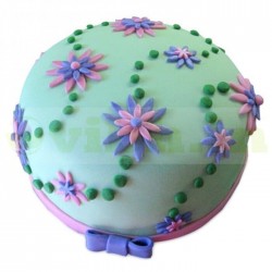 Flower Garden Fondant Cake	