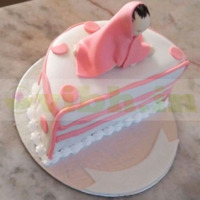 Half Birthday Baby Fondant Cake