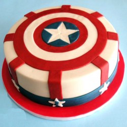 Captain America Shield Fondant Cake	