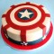 Captain America Shield Fondant Cake	