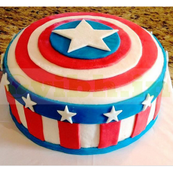 Captain America Theme Fondant Cake	