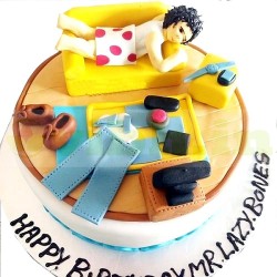 Couch Potato Themed Fondant Cake	