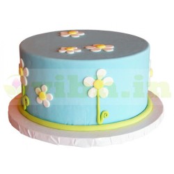Daisy Theme Fondant Cake	