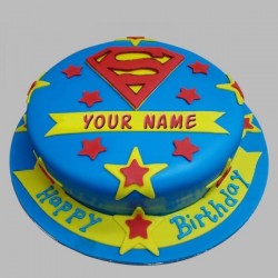 Delicious Superman Fondant Cake	