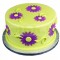Flowers Green Purple Fondant Cake	