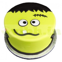 Frankenstein Cartoon Face Fondant Cake	