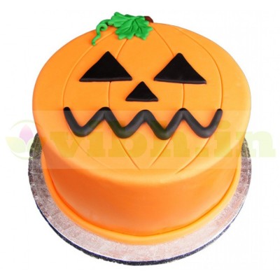 Halloween Pumpkin Fondant Cake