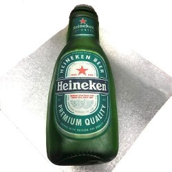 Heineken Beer Bottle Shape Fondant Cake	