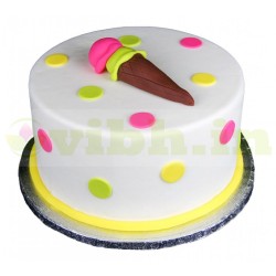 Ice Cream Theme Fondant Cake	