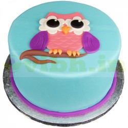 Owl Theme Fondant Cake	