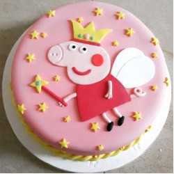 Pink Peppa Pig Fondant Cake	