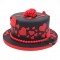 Red & Black Romantic Fondant Cake	