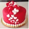 Red & White Heart Fondant Cake	