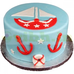 Sailboat Theme Fondant Cake Sailboat Theme Fondant Cake