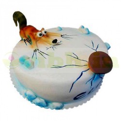Scrat Theme Fondant Cake	