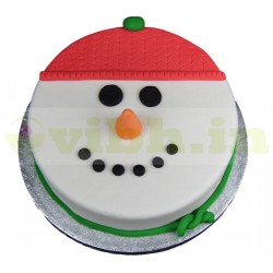 Snowman Face Fondant Cake	