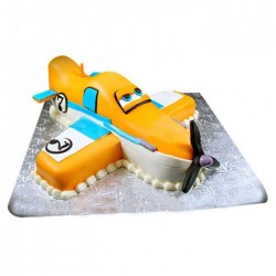 Animated Airplane Fondant Cake	