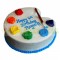 Artist Paint Brush Theme Fondant Cake	