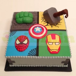 Avengers Assemble Fondant Cake	