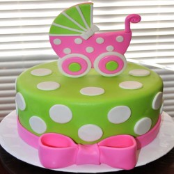 Baby Carriage Theme Fondant Cake	