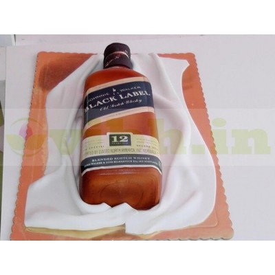 Black Label Bottle Fondant Cake