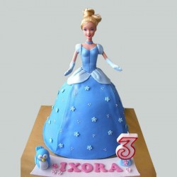 Blue Fondant Barbie Cake	