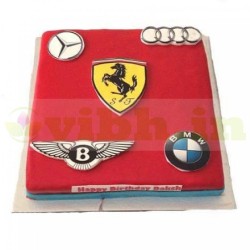 Cars Logo Fondant Cake	
