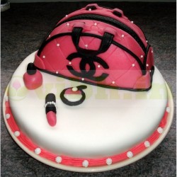 Chanel Bag Themed Fondant Cake	