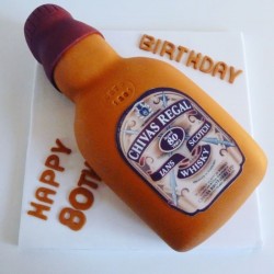 Chivas Regal Whiskey Bottle Designer Cake	