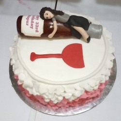 Drunk Girl Theme Fondant Cake	