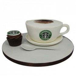 Forever Starbucks Fondant Cake	