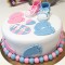 He or She Baby Shower Theme Fondant Cake	