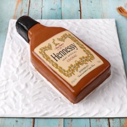 Hennessy Brandy Bottle Fondant Cake	