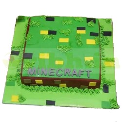Minecraft Game Theme Fondant Cake	