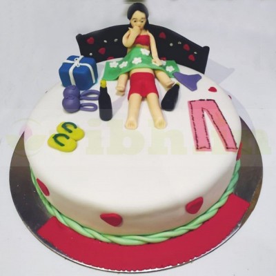 Naughty Bachelorette Fondant Cake