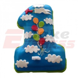 One Number Fun Loving Fondant Cake	