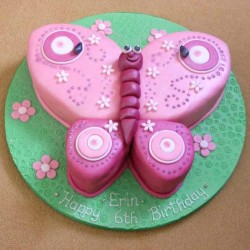 Pink Butterfly Fondant Cake Pink Butterfly Fondant Cake