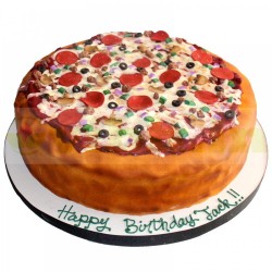 Pizza Theme Fondant Cake	