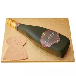 Prosecco Wine Bottle Fondant Cake	