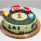 Race Track First Birthday Customized Fondant Cake	