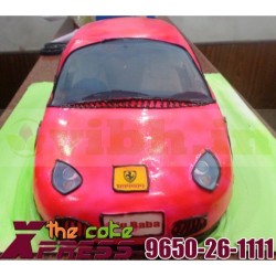Red Ferrari Fondant Cake	