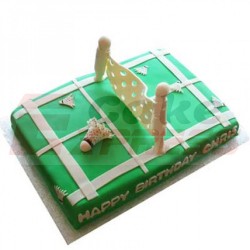Smashing Badminton Court Fondant Cake	