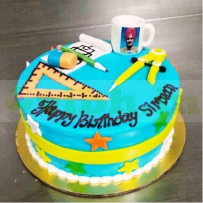 Train Cartoon Theme Fondant Cake