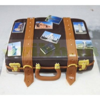 Traveler Themed Suitcase Cake