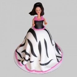 Elegant Barbie Fondant Cake	
