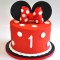 Minnie Mouse Red Fondant Cake	