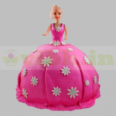 Pink Delight Barbie Fondant Cake