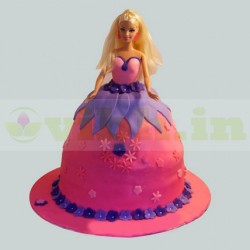 Royal Barbie Doll Fondant Cake	